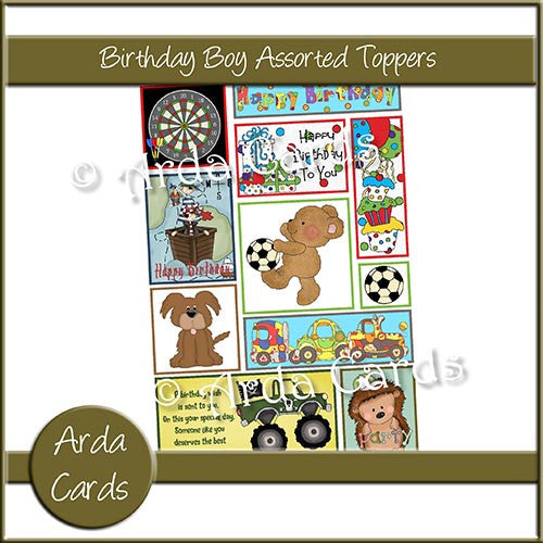 Birthday Boy Assorted Toppers - The Printable Craft Shop