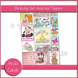 Birthday Girl Assorted Toppers - The Printable Craft Shop