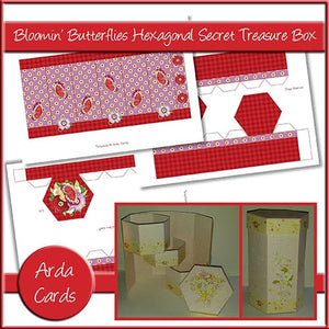 Bloomin' Butterflies Hexagonal Secret Treasure Box - The Printable Craft Shop
