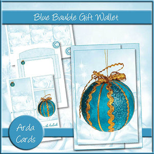 Blue Bauble Gift Card Holder - The Printable Craft Shop