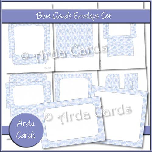 Blue Clouds Envelope Set - The Printable Craft Shop