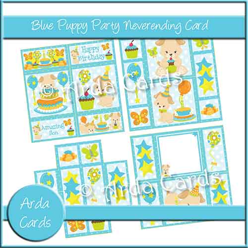 Blue Puppy Party Neverending Card