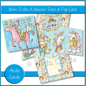 Born To Be A Unicorn Twist & Pop Card