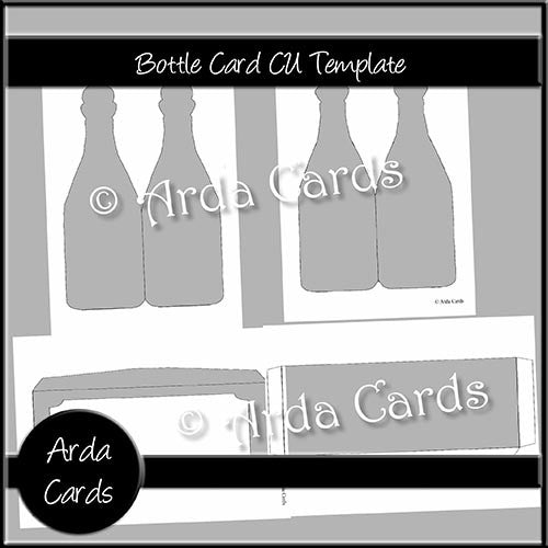 Bottle Card CU Template - The Printable Craft Shop
