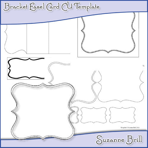 Bracket Easel Card CU Template - The Printable Craft Shop