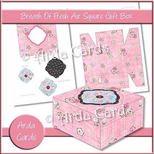 Breath Of Fresh Air Square Printable Gift Box - The Printable Craft Shop