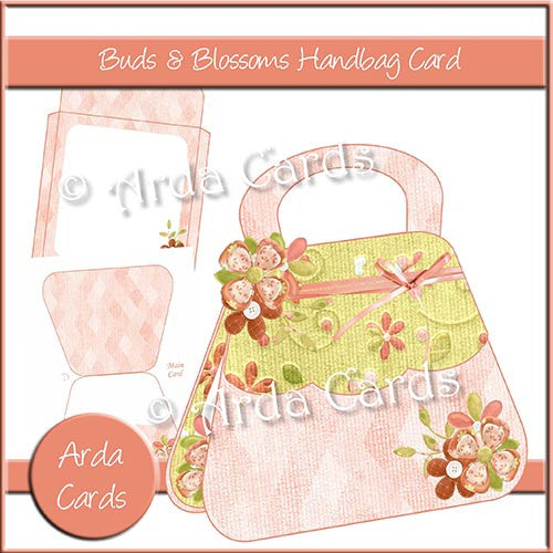 Buds & Blossoms Handbag Card - The Printable Craft Shop