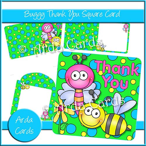 Buggy Thank You Square Card