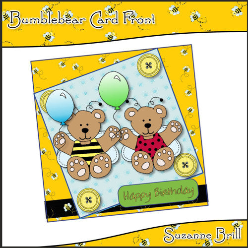 Bumblebear Card Front - The Printable Craft Shop