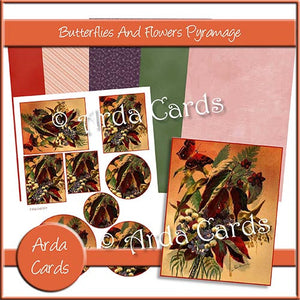 Butterflies And Flowers Pyramage - The Printable Craft Shop
