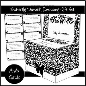 Butterfly Damask Journaling Gift Set - The Printable Craft Shop