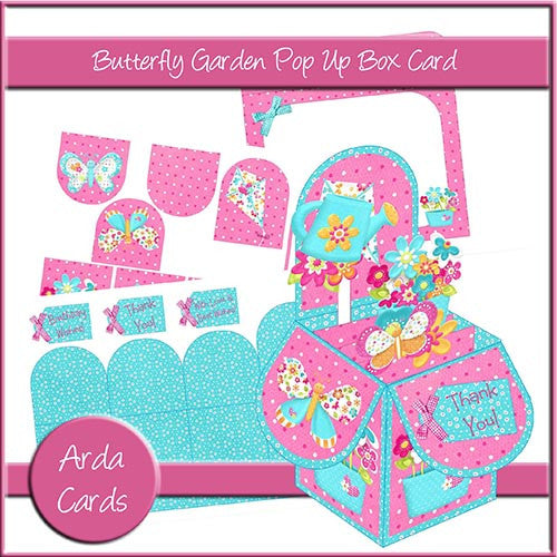 Butterfly Garden Pop Up Box Card - The Printable Craft Shop