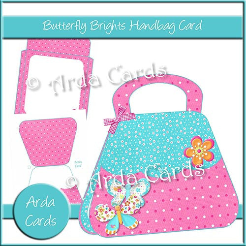 Butterfly Brights Handbag Card - The Printable Craft Shop