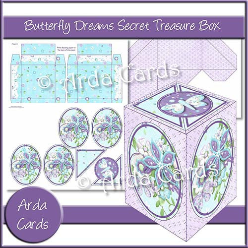 Butterfly Dreams Secret Treasure Box - The Printable Craft Shop