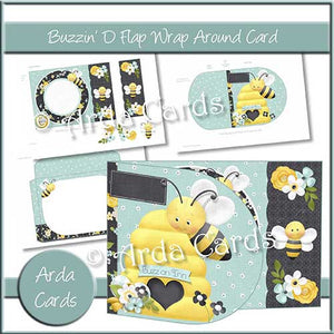 Buzzin' D Flap Printable Wrap Around Card - The Printable Craft Shop - 1