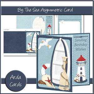 By The Sea Asymmetric Card - The Printable Craft Shop