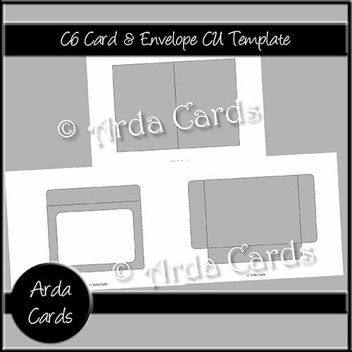 C6 Card & Envelope CU Template - The Printable Craft Shop