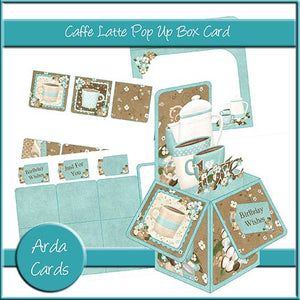 Caffe Latte Pop Up Box Card - The Printable Craft Shop