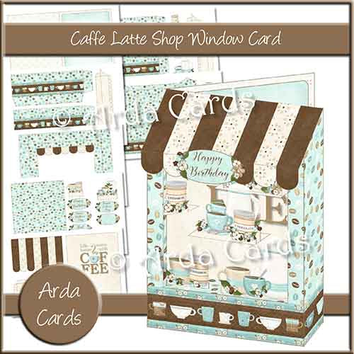 Caffe Latte Shop Window Card