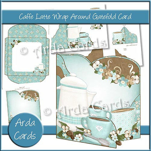 Caffe Latte Wrap Around Gatefold Card - The Printable Craft Shop