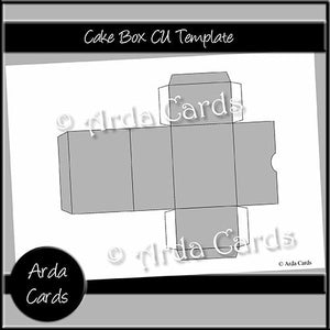 Cake Box CU Template - The Printable Craft Shop