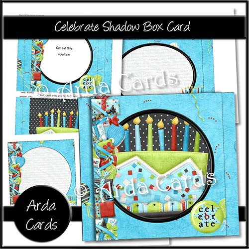 Celebrate Shadow Box Card - The Printable Craft Shop