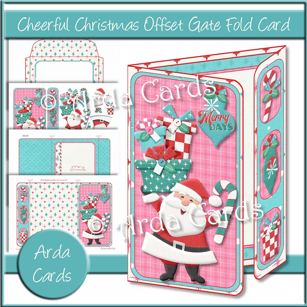Cheerful Christmas Offset Gate Fold Card