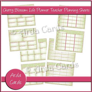 Cherry Blossom Printable Life Planner Teacher Planning Sheets - The Printable Craft Shop