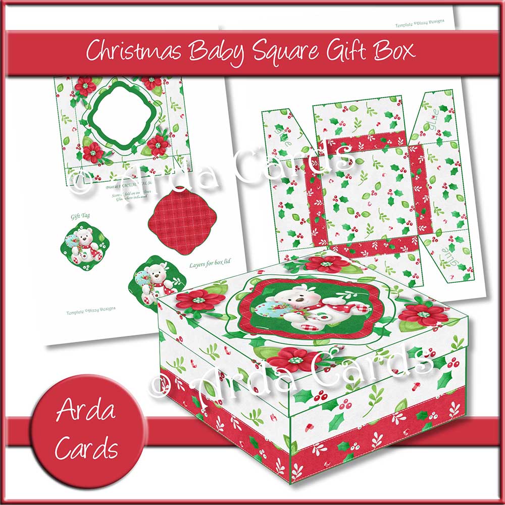 Christmas Baby Square Gift Box Printable