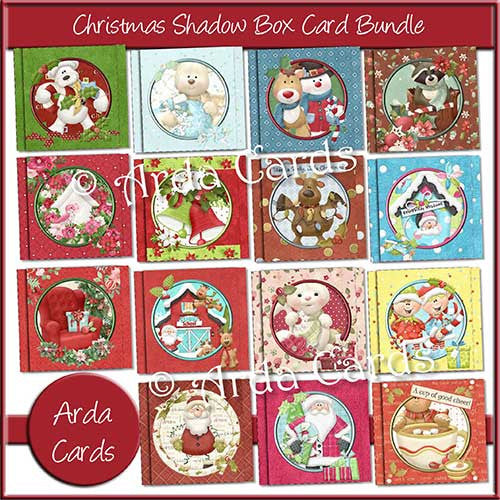 Christmas Shadow Box Printable Card Bundle - The Printable Craft Shop