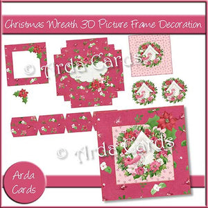 Christmas Wreath 3D Picture Frame Printable Decoration - The Printable Craft Shop