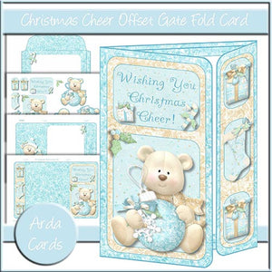 Christmas Cheer Offset Gatefold Card - The Printable Craft Shop