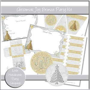Christmas Joy Bronze Party Set - The Printable Craft Shop