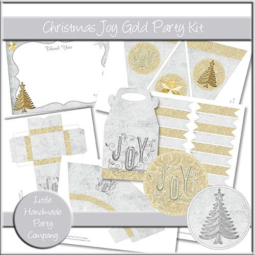 Christmas Joy Gold Party Set - The Printable Craft Shop