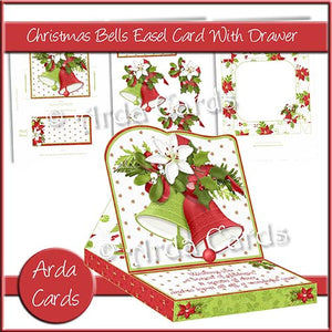 Christmas Bells Easel Card With Drawer - The Printable Craft Shop