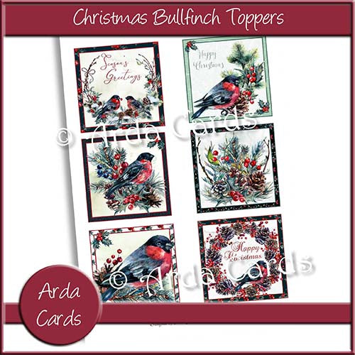Christmas Bullfinch Toppers Printable