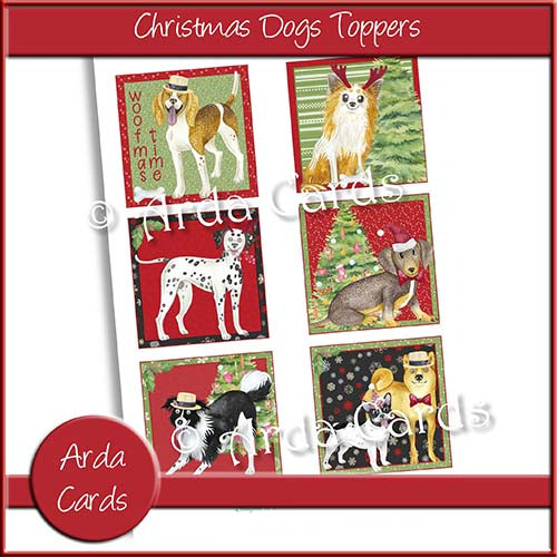 Christmas Dogs Toppers Printable