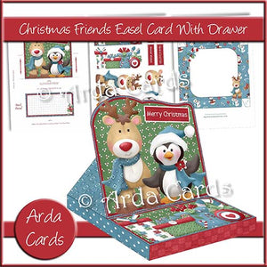 Christmas Friends Easel Card With Drawer - The Printable Craft Shop