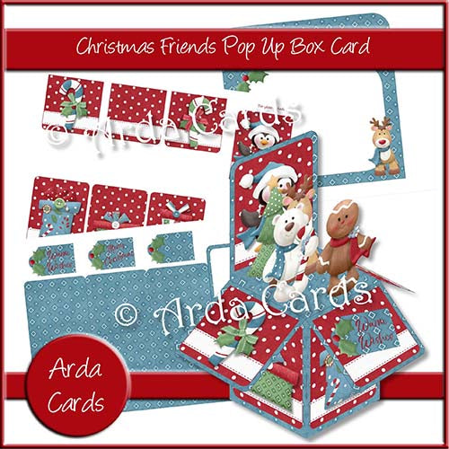 Christmas Friends Pop Up Box Card Printable