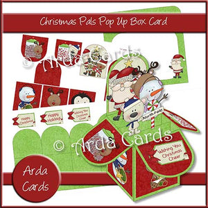 Christmas Pals Pop Up Box Card Printable