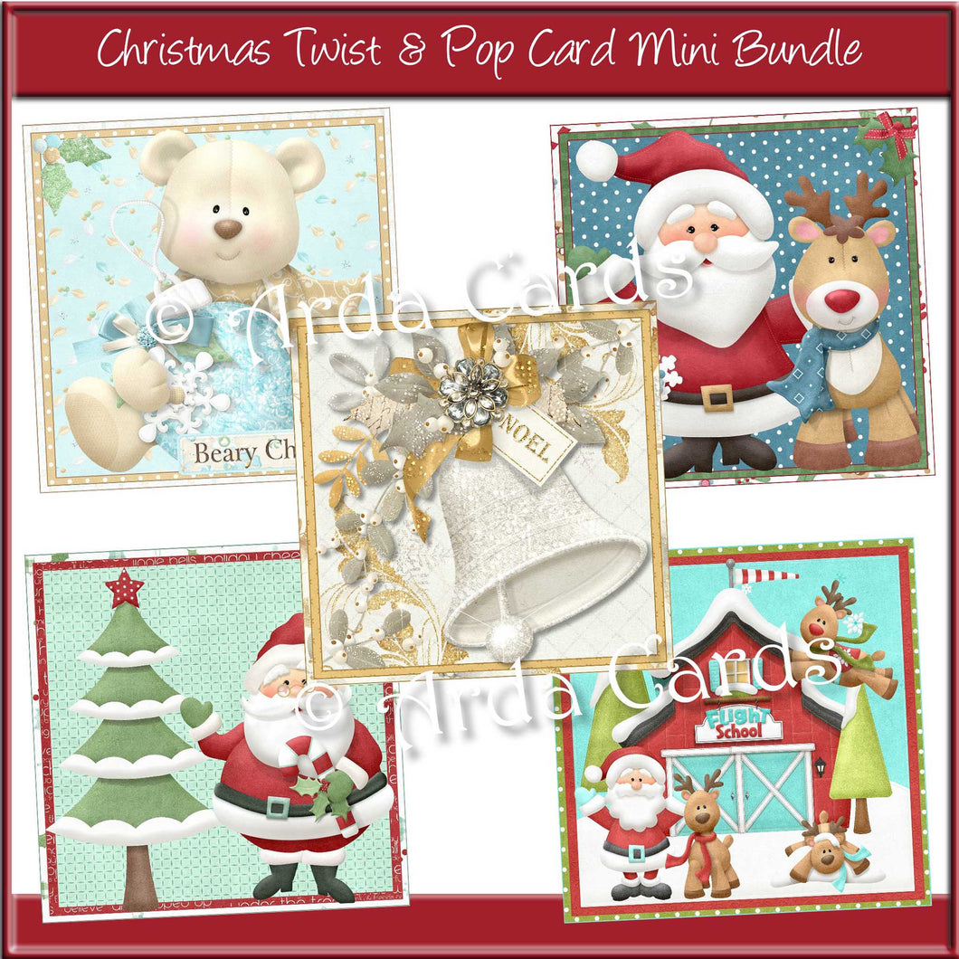 Christmas Twist & Pop Card Mini Bundle Printable