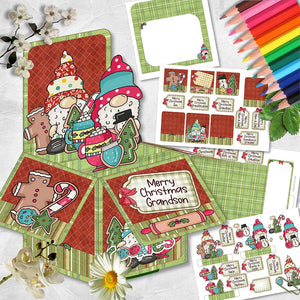 Christmas Cookie Gnomes Pop Up Box Card