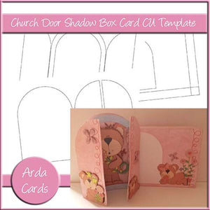 Church Door Shadow Box Card CU Template - The Printable Craft Shop