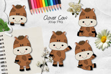 Load image into Gallery viewer, Clover Cow CU Clipart