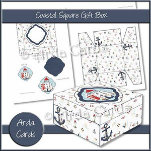Coastal Square Printable Gift Box - The Printable Craft Shop