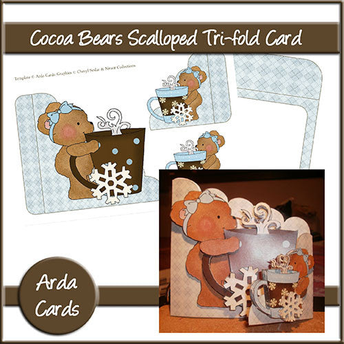 Cocoa Bears Tri-Fold Card - The Printable Craft Shop