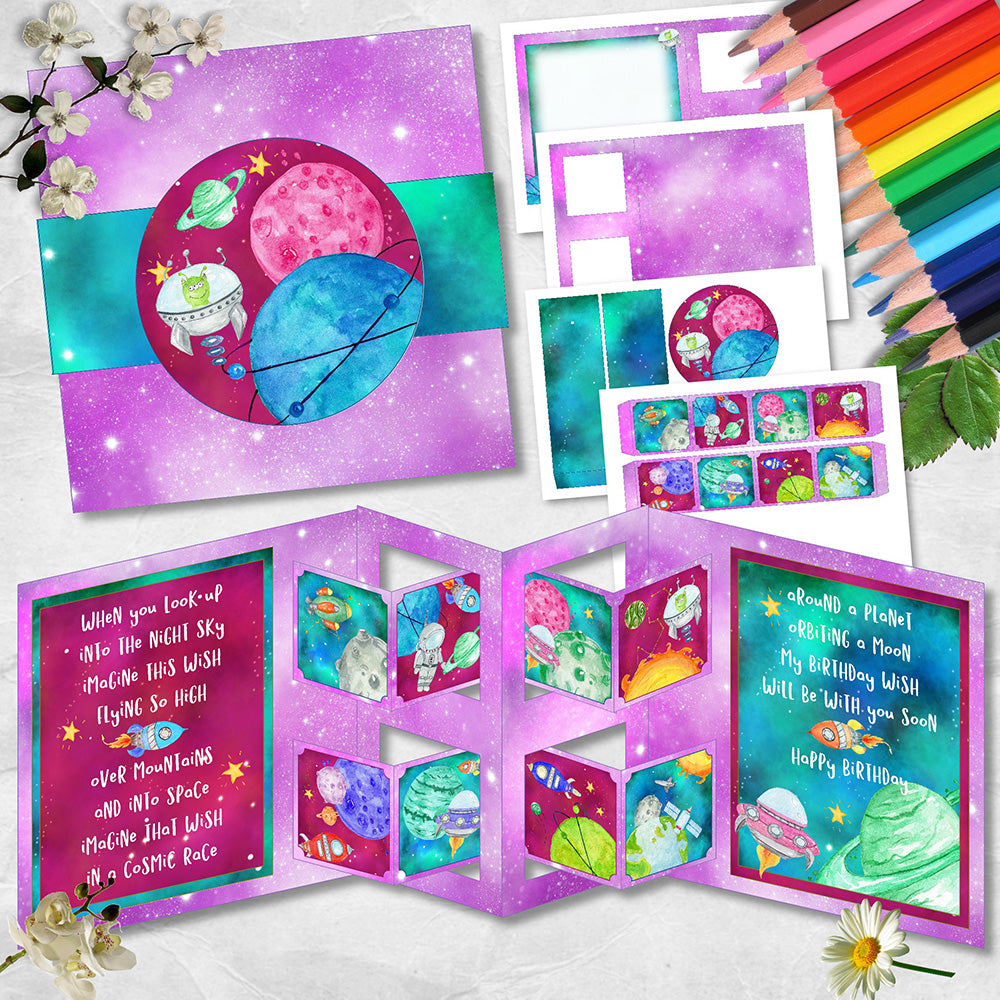 Cosmic Birthday Interlocking Card