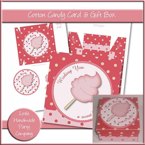 Cotton Candy Birthday Card & Gift Box - The Printable Craft Shop