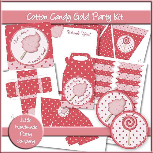 Cotton Candy Gold Party Set - The Printable Craft Shop