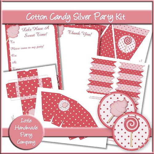 Cotton Candy Silver Party Set - The Printable Craft Shop